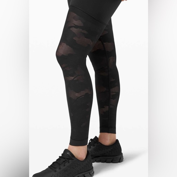 NWT Lululemon Sheer Will High Rise Tights Legging 28” Black Camo Sheer Size 6 - Picture 5 of 9
